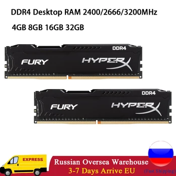 Memoria DDR4 RAM 8 GB 4 GB 16 GB 32 GB 3600 MHz 2666 2133 2400 3200 MHz Masaüstü PC4-21300 25600 28800 1.2 V 288 Pin DIMM Hyperx Bellek