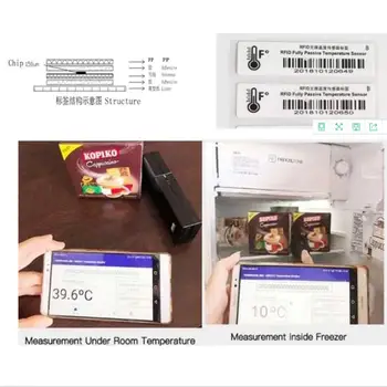 RFID Soğuk Zincir Çevrimiçi Sıcaklık sensörü kontrolü UHF RFID Sensörü Etiketi Mevcut Sıcaklık Coldchain