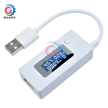 KCX-017 Beyaz kuyruk ampermetre lcd ekran Mini USB Gerilim Akım kapasitesi Monitör tester ölçer 4-30V Dedektörü Mobil güç test cihazı