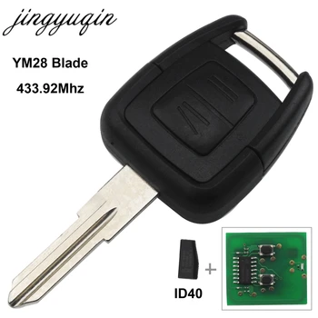 Jingyuqin 10 adet 433MHz Çip ID40 2 Düğmeler Uzaktan Araba anahtarı İçin Opel Astra Vectra Zafira HU43 / HU100 / YM28 / HU46 Bıçak