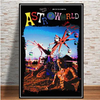 Travis Scott Astroworld Rodeo GÜN Rap Müzik Albümü Yıldız Posteri Baskılar sanat tuval Boyama Duvar Resmi Ev Dekor quadro cuadros