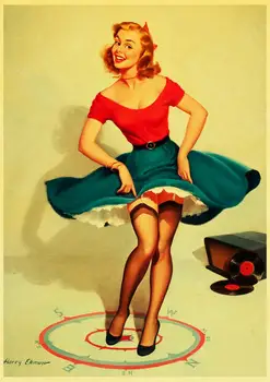 Vintage ikinci Dünya Savaşı Seksi Pin up Kız Retro Poster Tuval Kağıt Baskılı Seksi Bayan Sanat Posterler ve Baskılar Duvar sticker Dekor A734