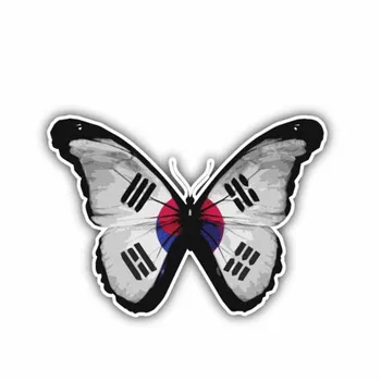YJZT 12CM * 8.5 CM Güney Kore Kelebek Bayrağı Araba Sticker Kask Aksesuarları Araba Pencere Çıkartması 6-1357
