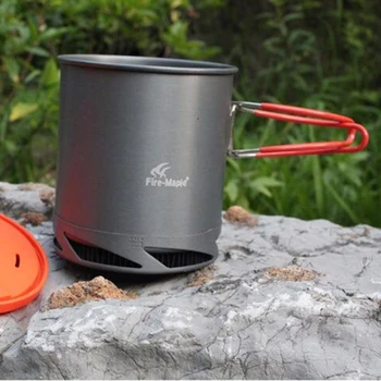FMC-XK6 yangın akçaağaç açık yürüyüş pişirme eşanjör Pot fincan kamp piknik su ısıtıcısı alüminyum su ısıtıcısı 190g 1L